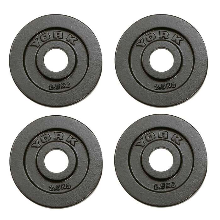 York 4x 2. 5kg Hammertone Cast Iron Olympic Plates