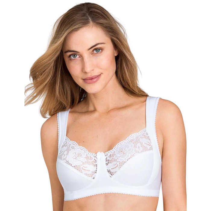 Miss Mary Of Sweden Lovely Lace Non Wired Full Cup Bra - White - 38DD