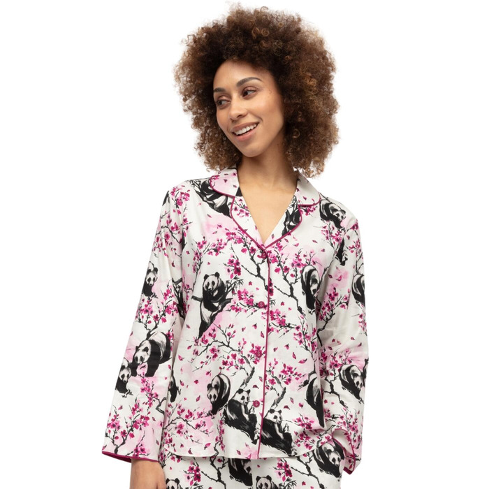 Cyberjammies Penelope Panda Print Pyjama Top - White Mix - 6XL - 26