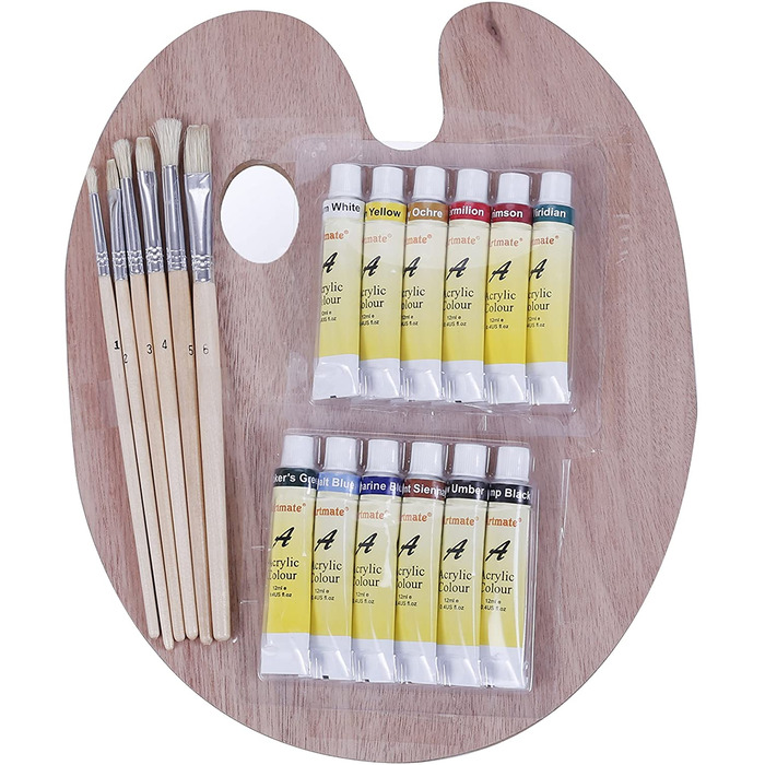 Exerz Paint Brushes & Palette Set
