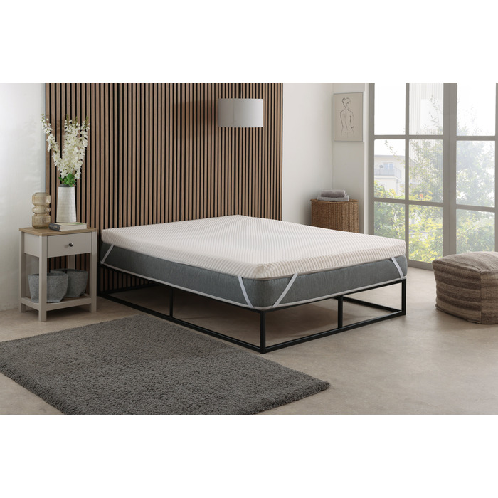 Memory Foam Topper with Luxury Bubble Stretch Zip Cover - 1-inch (2. 5cm), 2-inch (5cm) and 3-inch (7. 5cm) Deep