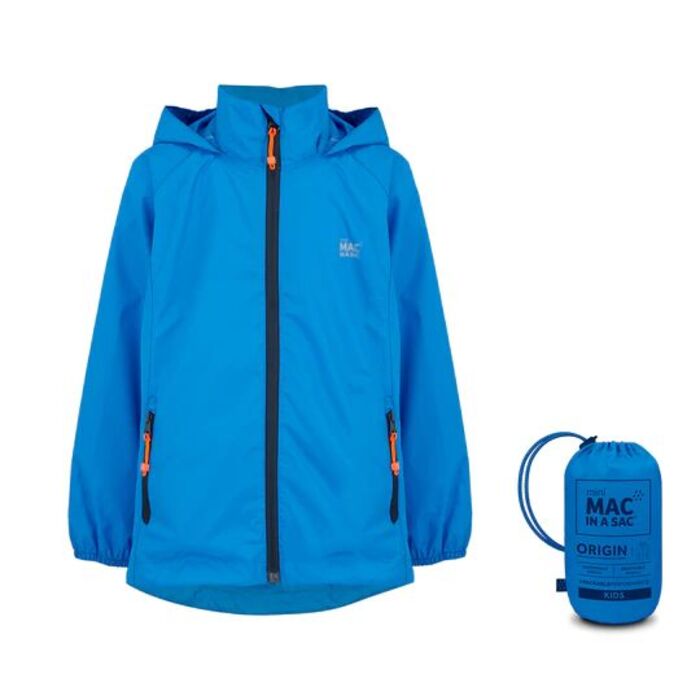 Mac in a Sac Origin Mini Kids Packable Waterproof Jacket-Ocean Blue-2-4 years