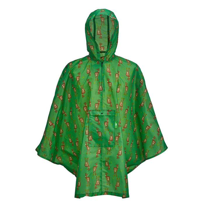 Eco Chic Waterproof Foldable Adult Poncho Deer