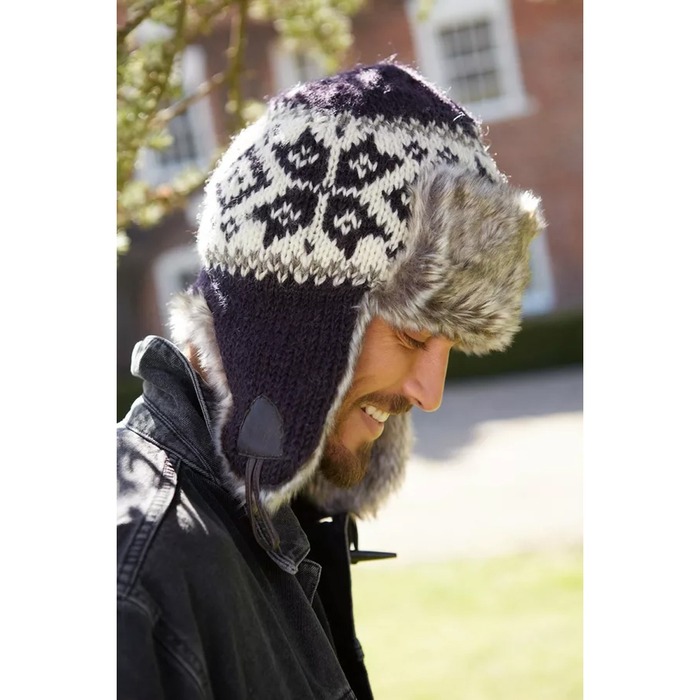 Pachamama Yukon Fur Trapper Hat Charcoal