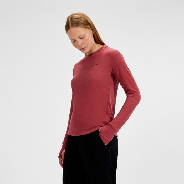 Berghaus Women's Ivyhill Long Sleeve Crew Tee Red 10