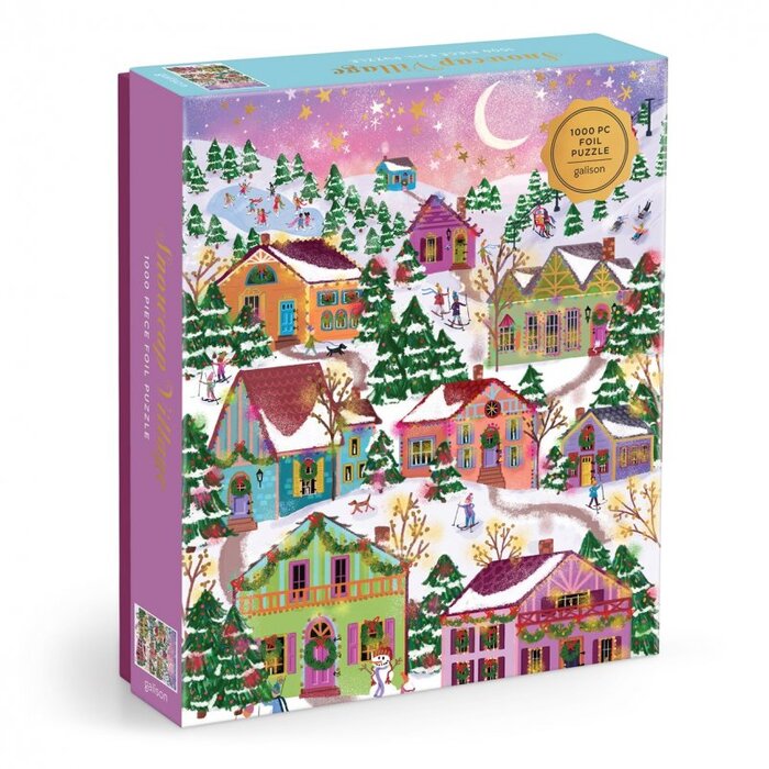 Galison - Joy Laforme Snowcap Village 1000 Piece Foil Puzzle