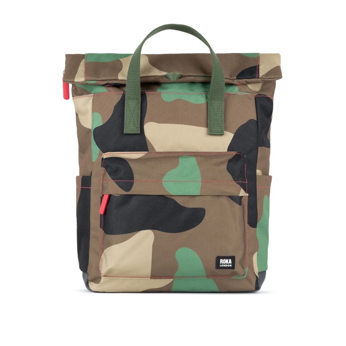 Roka London Canfield B Recylcled Canvas Bag Vintage Camo Medium