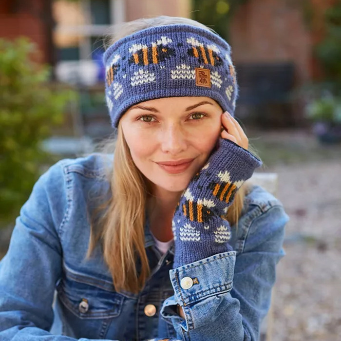 Pachamama Beehive Headband Denim