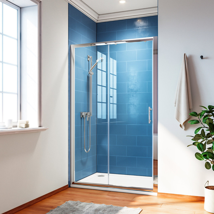 ELEGANT 1500mm Sliding Shower Door 6mm Tempered Glass Shower Screen
