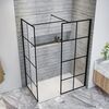 ELEGANT 1200X760x1850mm Walk in Wet Room Shower Enclosure Shower Screen Panel Matt black