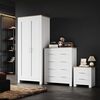 ELEGANT Cabinet Furniture Set 2 Door Bedroom Wardrobe and 4 Drawer Chest and Bedside Cabinet White