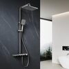 ELEGANT Square Thermostatic Mixer Shower Set with Bath Filler Spout & Hand Shower