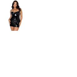 House Of Desire Trinity Patent Chemise & Thong Set