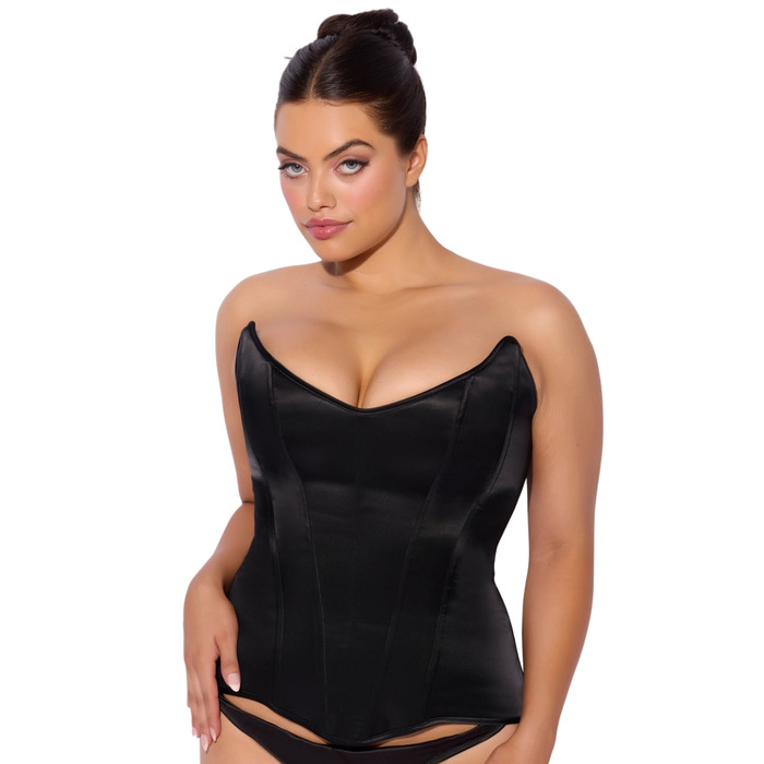 House Of Desire Juliet Satin Full Boning Scoop Neck Corset