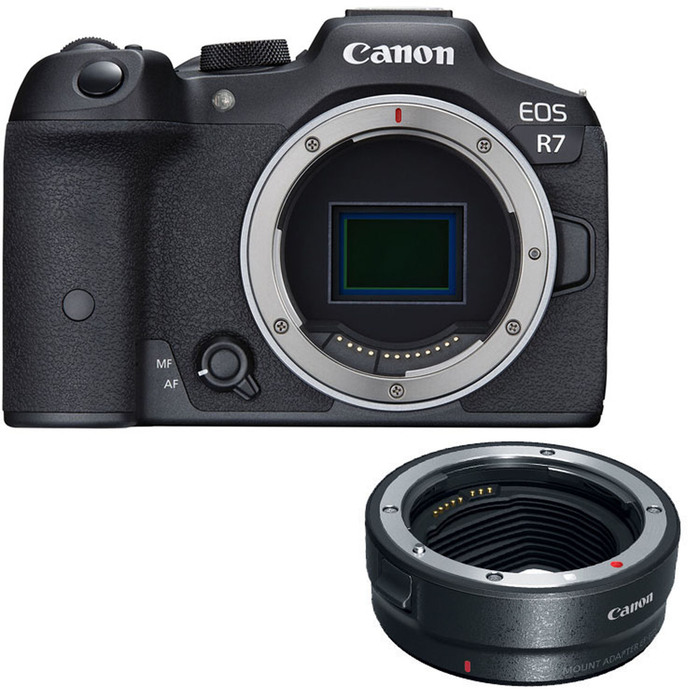 Canon EOS R7 Mirrorless Camera Body with EF-EOS R mount adapter