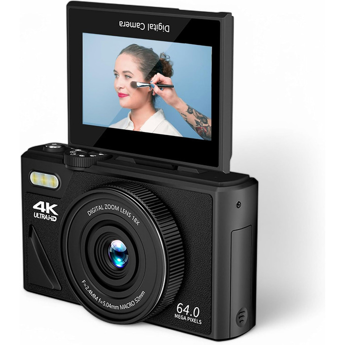 KamKorda Digital Compact Camera with 180° Flip Screen