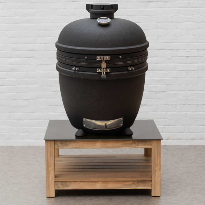 Draco Grills Teak 60cm Deep Low Table with Kamado 22 Inch (57cm), Early March 2026