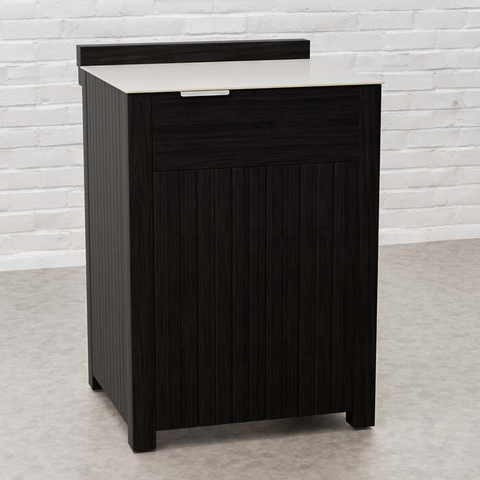 Draco Grills Teak Carbon Line Modular Outdoor Kitchen Single Door Cabinet with Ceramic Top