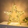 Pre-Lit Christmas Gold Laser Light-Up Star 35cm with 100 Warm White LEDs