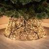 Pre-Lit Christmas Gold Laser Light-Up Tree Skirt 71cm with 600 Warm White LED Micro-Lights
