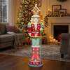 4ft Large Gingerbread Christmas Nutcracker Red and Blue with LED Lights