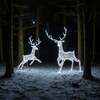Outdoor Light Up Acrylic Christmas Reindeer Flying and Grand Stag Set