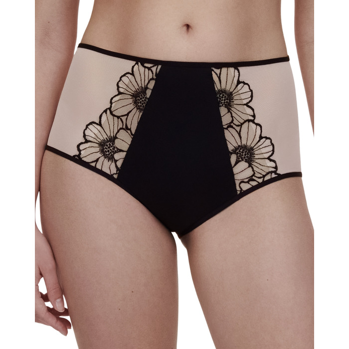 Chantelle Lush High-Waisted Full Brief - Black/Soft Pink - 2XL - 18