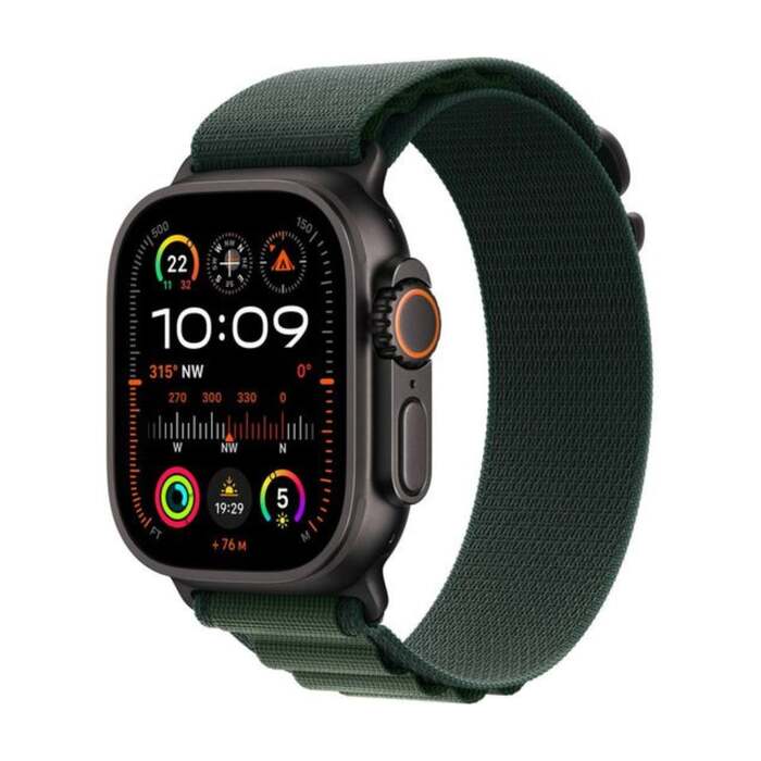 Apple Watch Ultra 2 Cellular 49mm Black Titanium Dark Green Alpine Loop (Medium) MX4R3QA/A