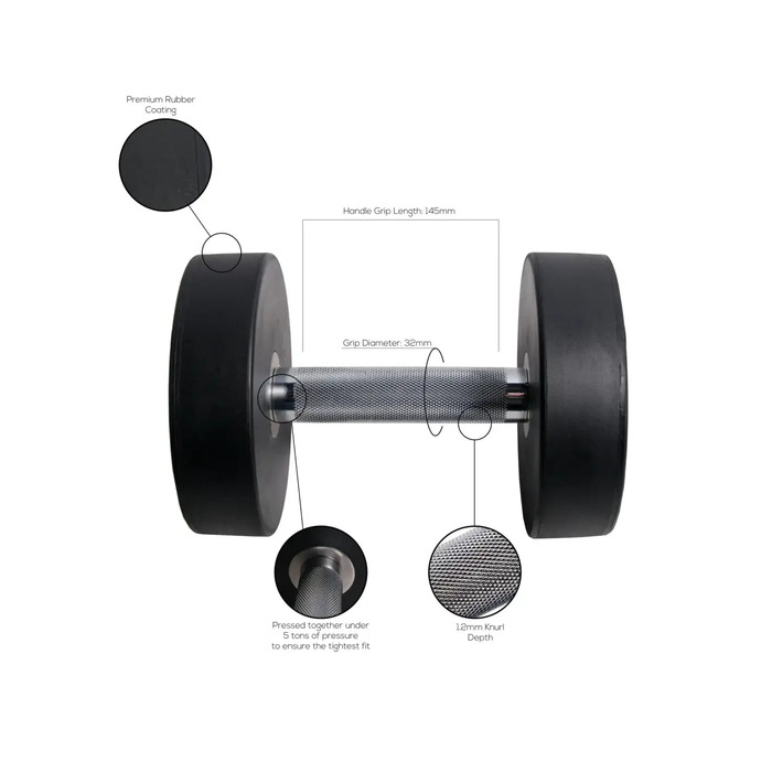 Gym Gear Pro Rubber Dumbbells