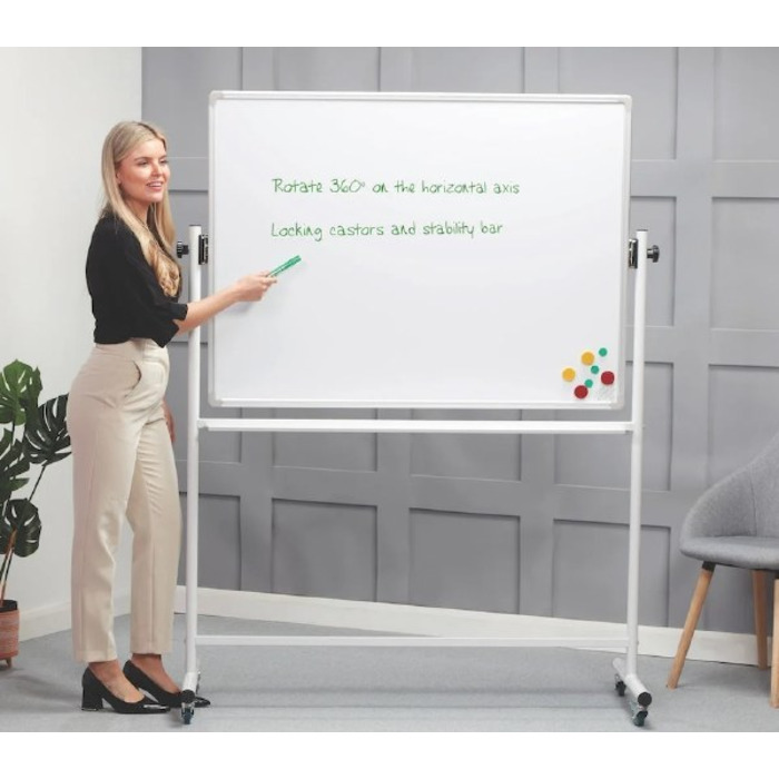 Boards Direct Mobile Revolving Whiteboard
