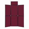 6 Panel Folding Display Stand Black Frame/Wine Fabric