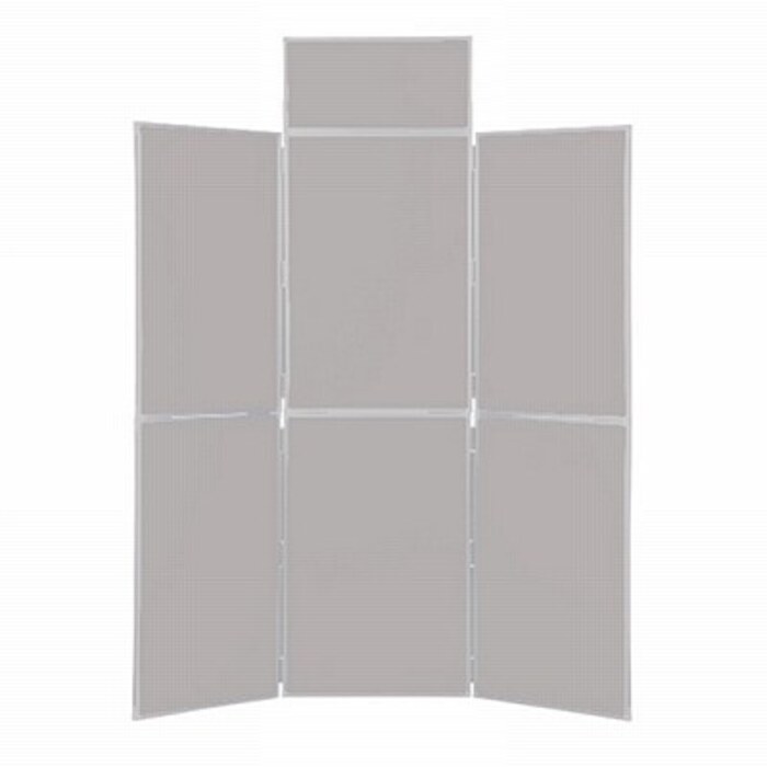 6 Panel Folding Display Stand Grey Frame/Grey Fabric