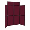 8 Panel Folding Display Stand Black Frame/Wine Fabric