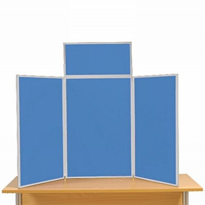 3 Panel Maxi Desk Top Display Stand Grey Frame/Blueberry Fabric