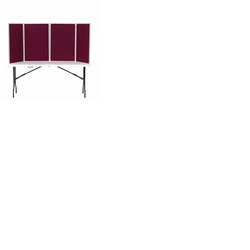 4 Panel Maxi Desk Top Display Stand Grey Frame/Wine Fabric