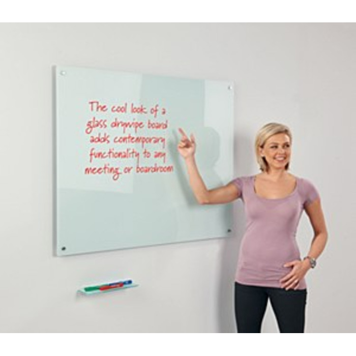 WriteOn Magnetic Glass Board White 600 x 450mm
