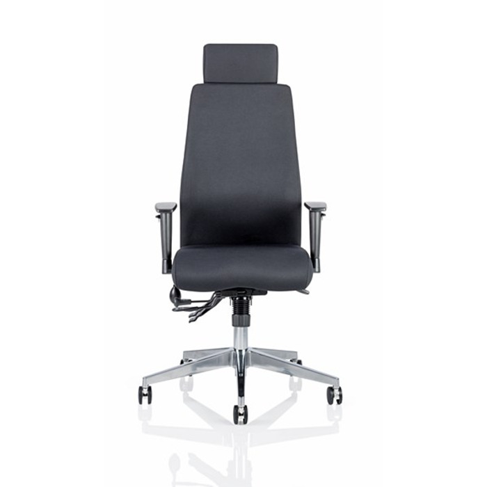 Onyx Posture Chair with Headrest Black Fabric