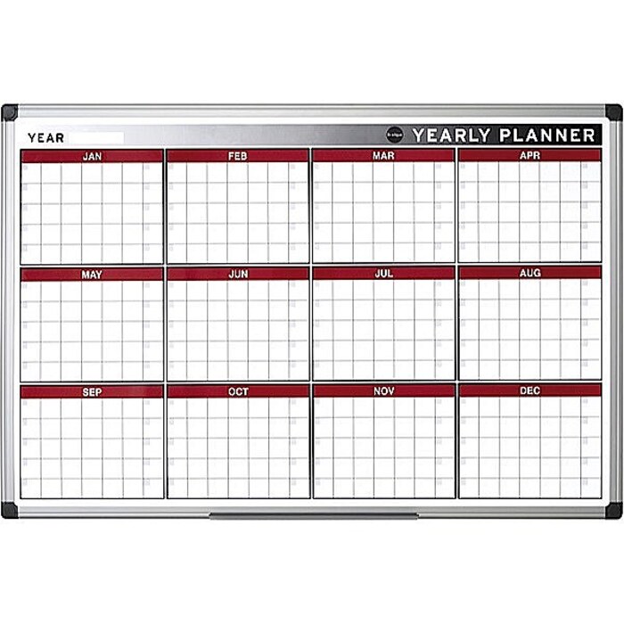 Bi-Office 12 Month Annual Planner 900 x 600mm