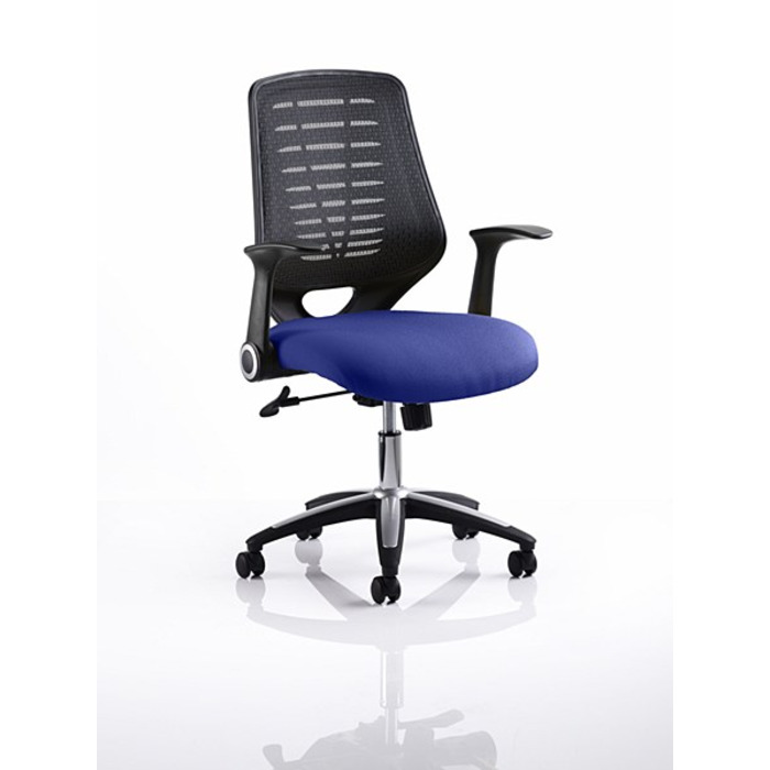 Relay Mesh Back Task Chair Stevia Blue Seat Black Back