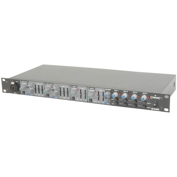 Citronic 4 Zone 4 Channel Audio Mixer Mic and Line Inputs with EQ