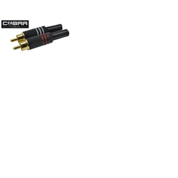 2 x Phono/RCA Plugs Gold Plated With Metal Cover Red & White Coding