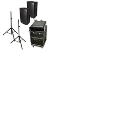 Complete PA System with Mixer, Amp, Speakers, Radio Mics & Flight Case