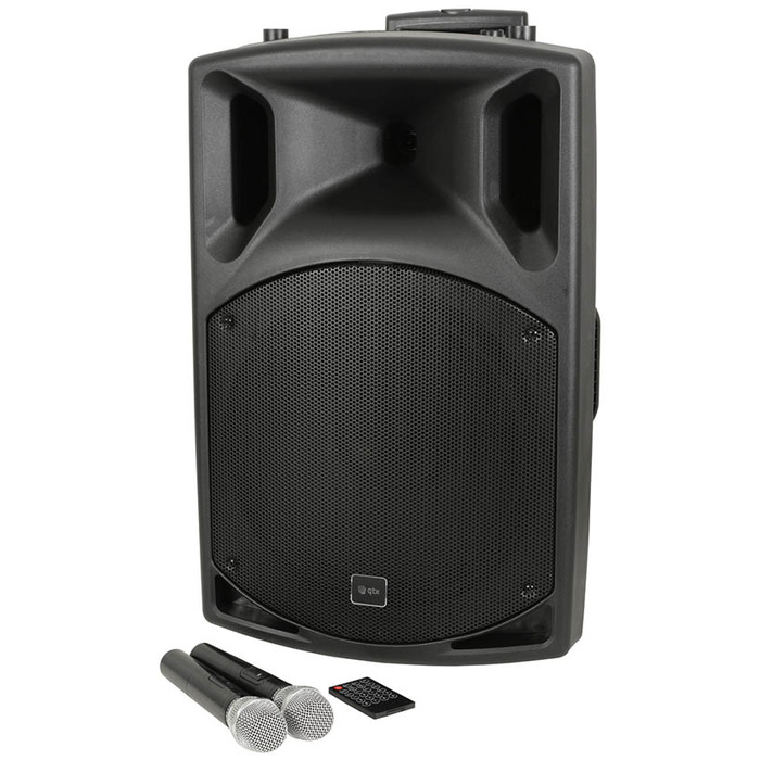 Portable PA with UHF Microphones, USB/SD/FM & Bluetooth 15" Speaker