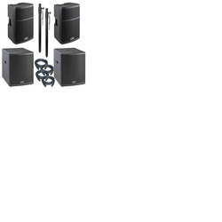 Large 4400 Watt Active PA System 2x 12" Tops & 2x 15" Subs