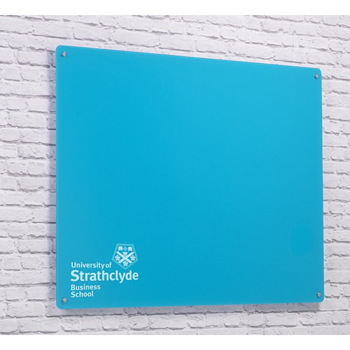 Magnetic Glass Board with your Logo 1800 x 1200mm Sky