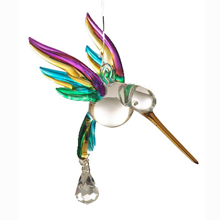 Wild Things Fantasy Glass Hummingbird Suncatcher Tropical