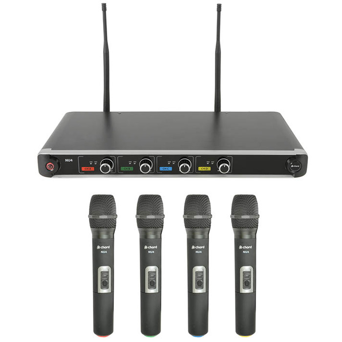 Quad UHF Handheld Wireless Mic Systems