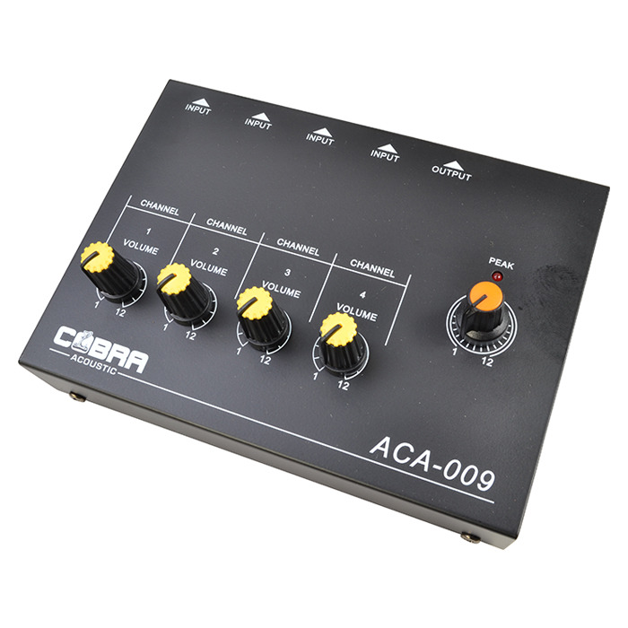 4 Channel Audio Line Mixer - Sub Mixer Supplied With Power Supply