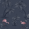 Flamingo Lake Wallpaper Midnight Blue Holden 12382