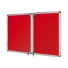 Bi-Office Lockable Felt Noticeboard Display Case 2380 x 1180mm (40 x A4) RED
